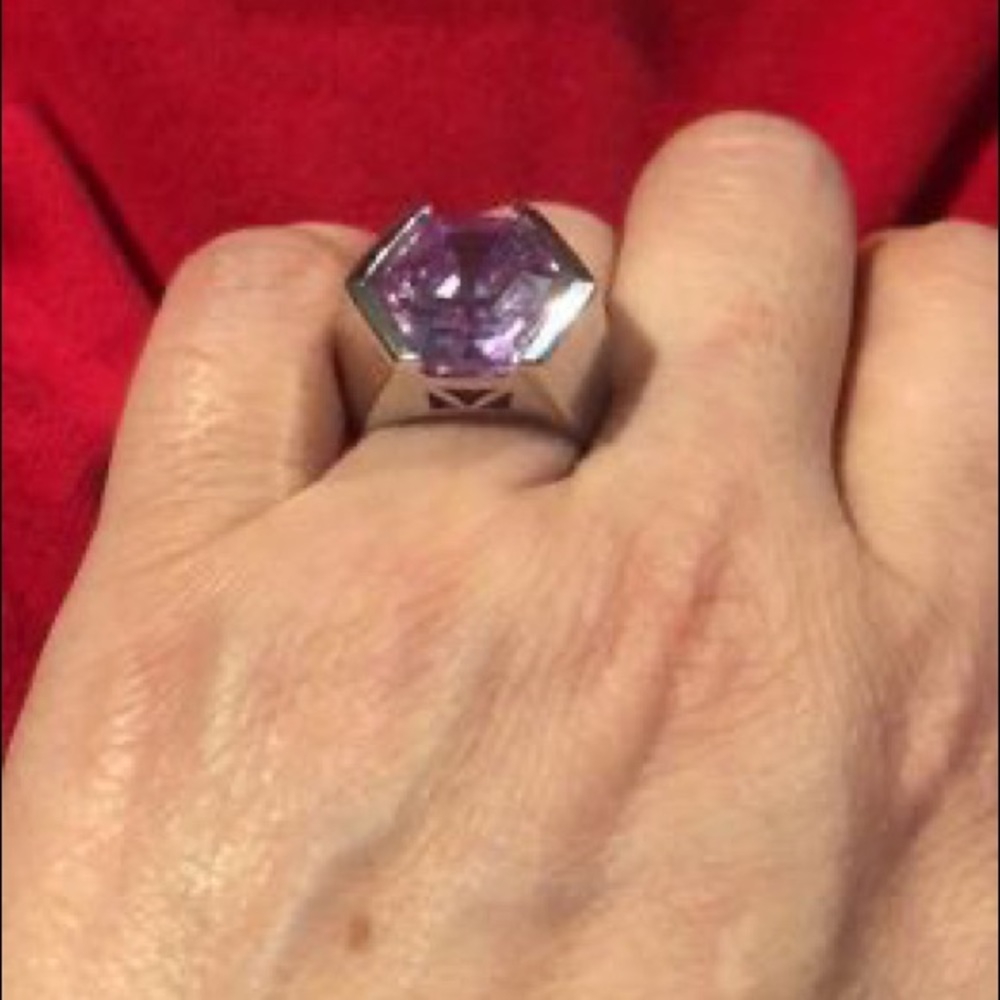 Statement Purple and silver fashion ring.